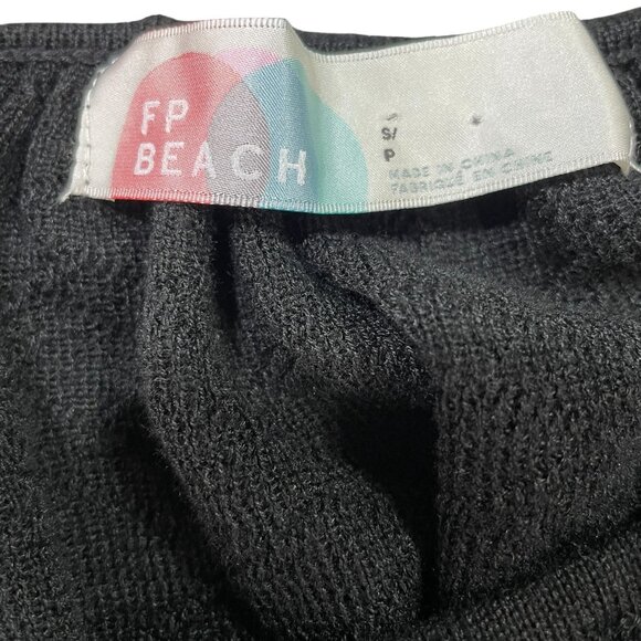 Free People FP Beach Black Maxi Dress Cottagecore Boho Coastal Prairie Soft SZ S - Picture 3 of 10